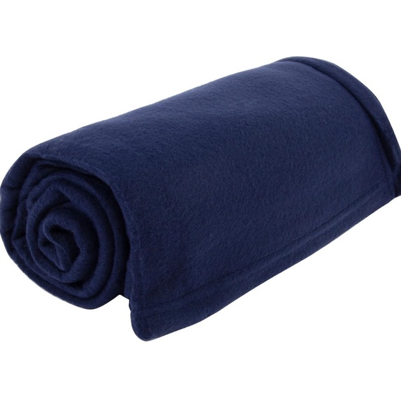 NWOT: Fleece Throw Blanket  (Navy Blue) - Picture 2 of 9